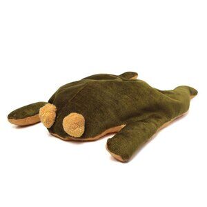 Vintage Handmade Corduroy Bean Bag Frog Stuffed Animal Plush Toy 1980s Green